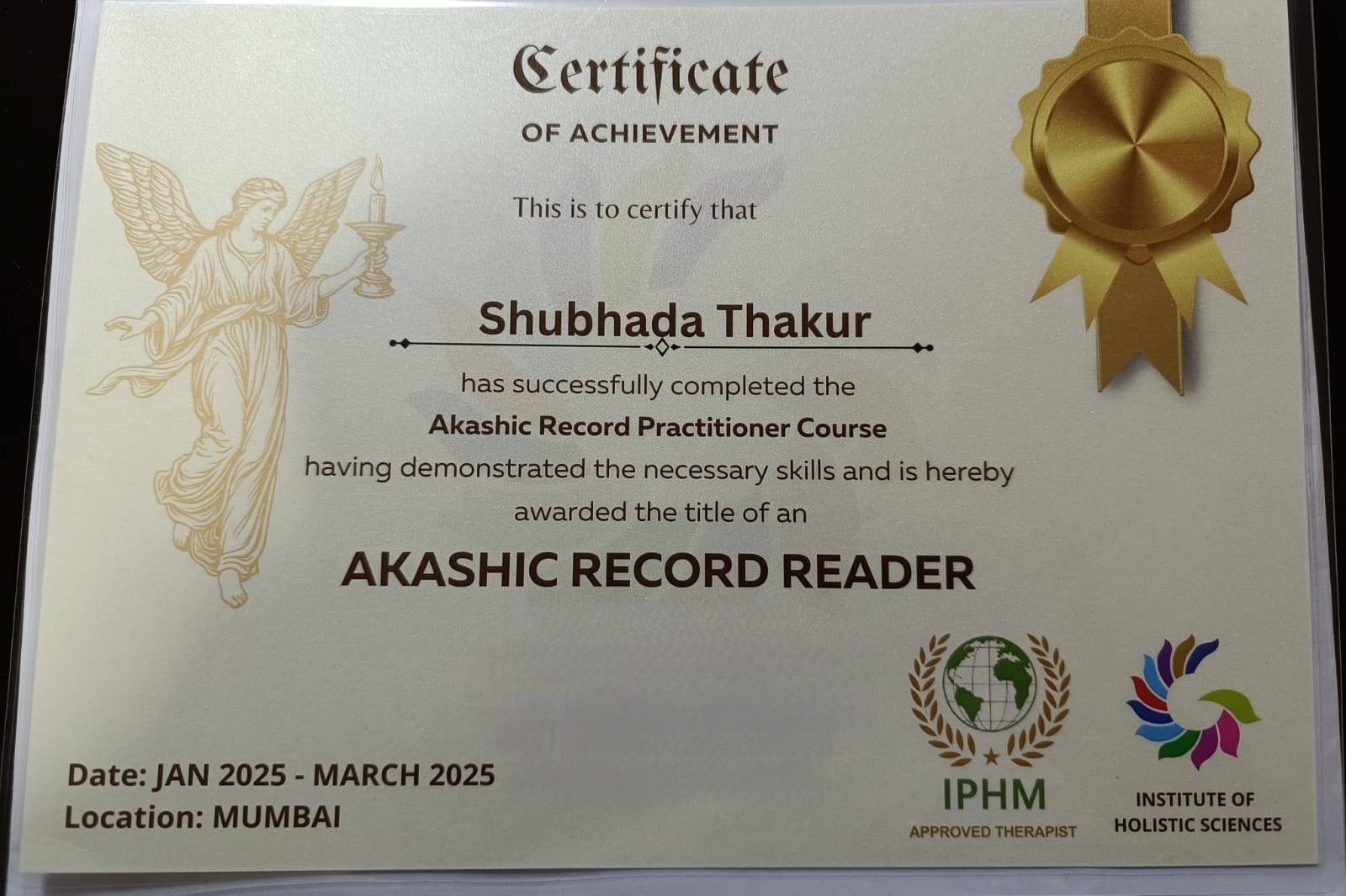 Akashic Record Reader certificate